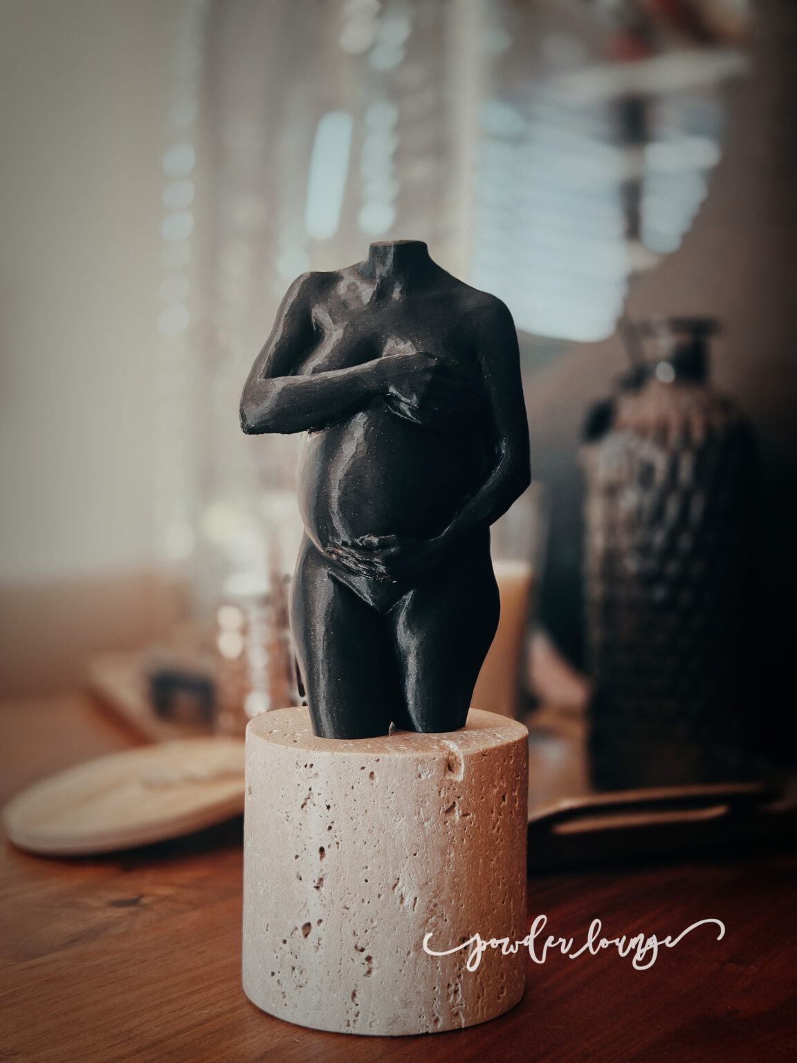 Bronze Skulptur, Haenn um Bauch